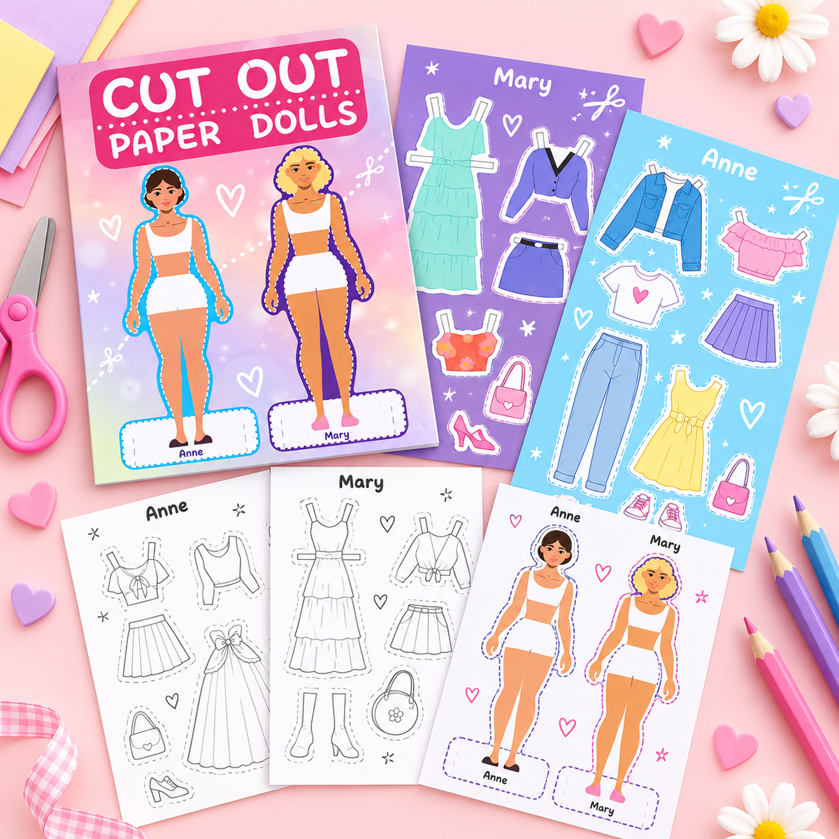 Cut Out Paper Dolls Dress-Up Activity Set | 6+| Size 27.5×21cm