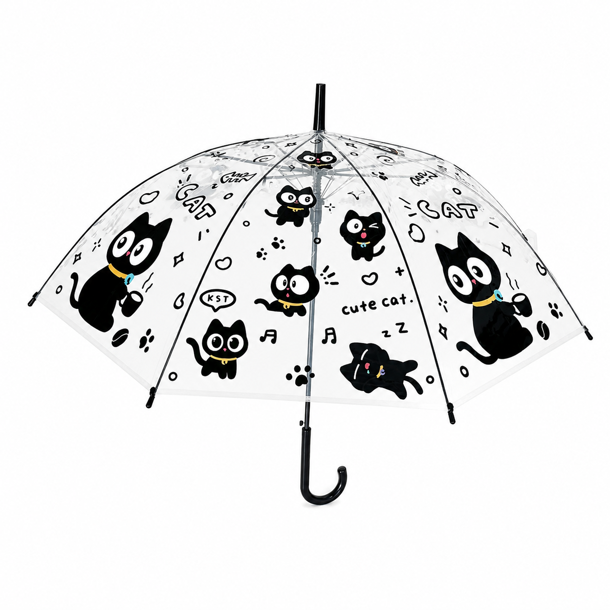 Kids Clear Bubble Umbrella with J Hook Handle Safety Transparent