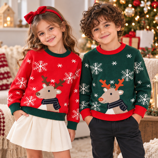Kids’ Christmas Reindeer Sweater | 1–8Y