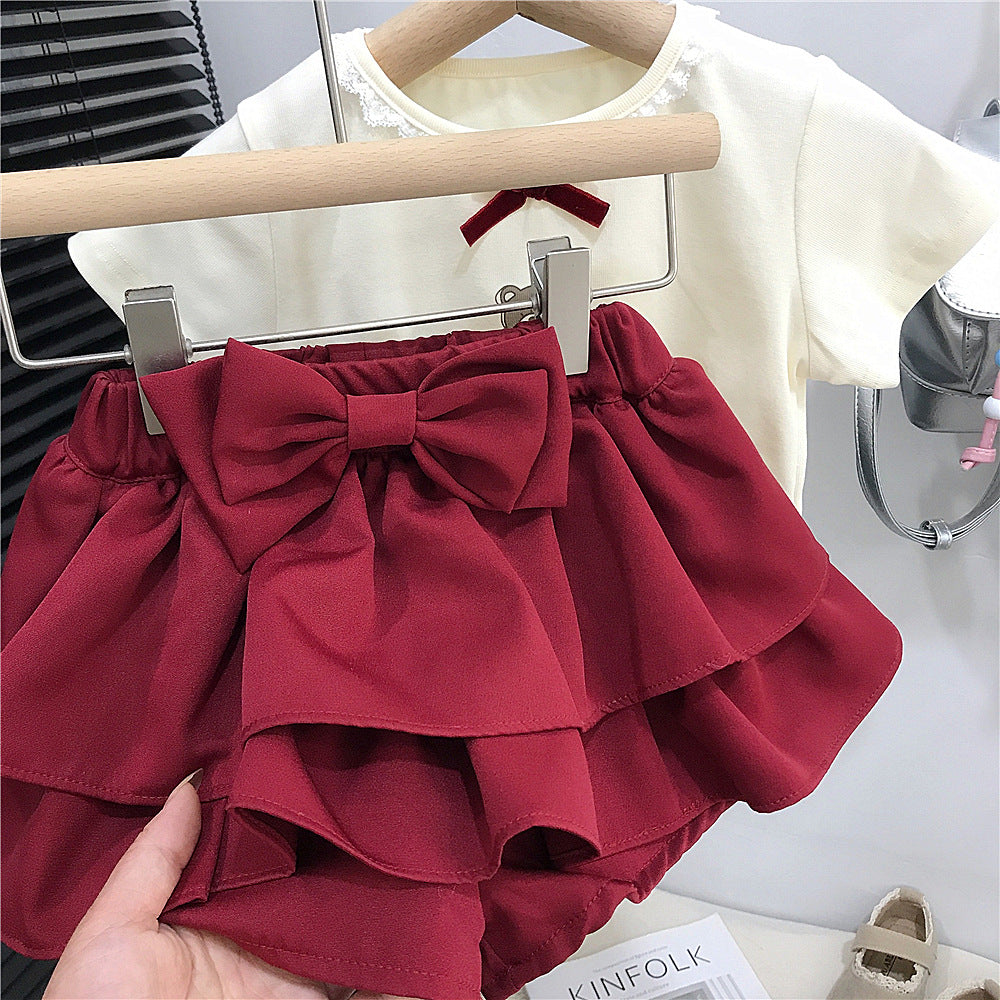 Girls Cotton White-Set – Soft Summer Outfit (6-7Y)