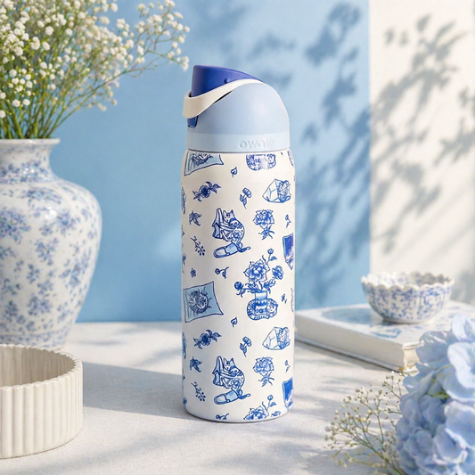 Owala Bottle Stainless Steel FreeSip Leak-proof | Delft Cat | 950ml