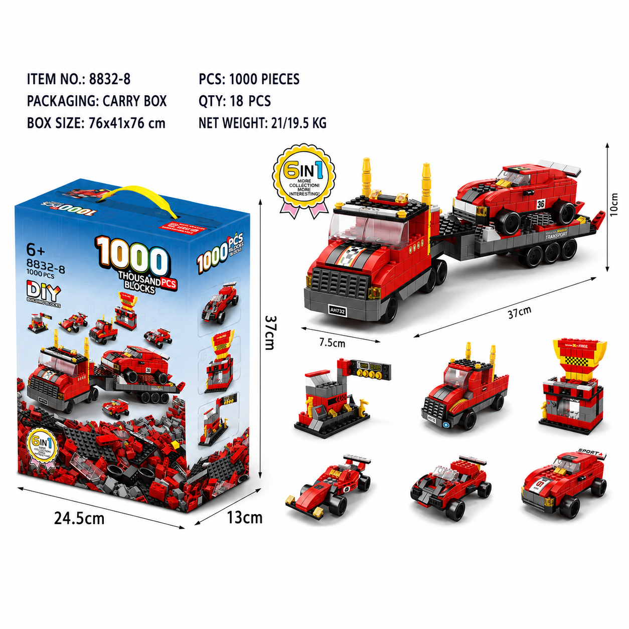 1000PCS 6-in-1 Building Blocks Collection Set | 6+