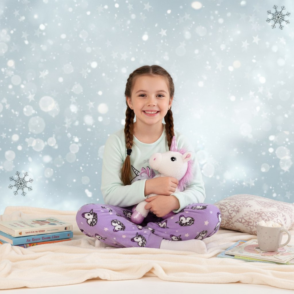 Warm Winter Pijama Unicorn Design For Girls Size 5-6y