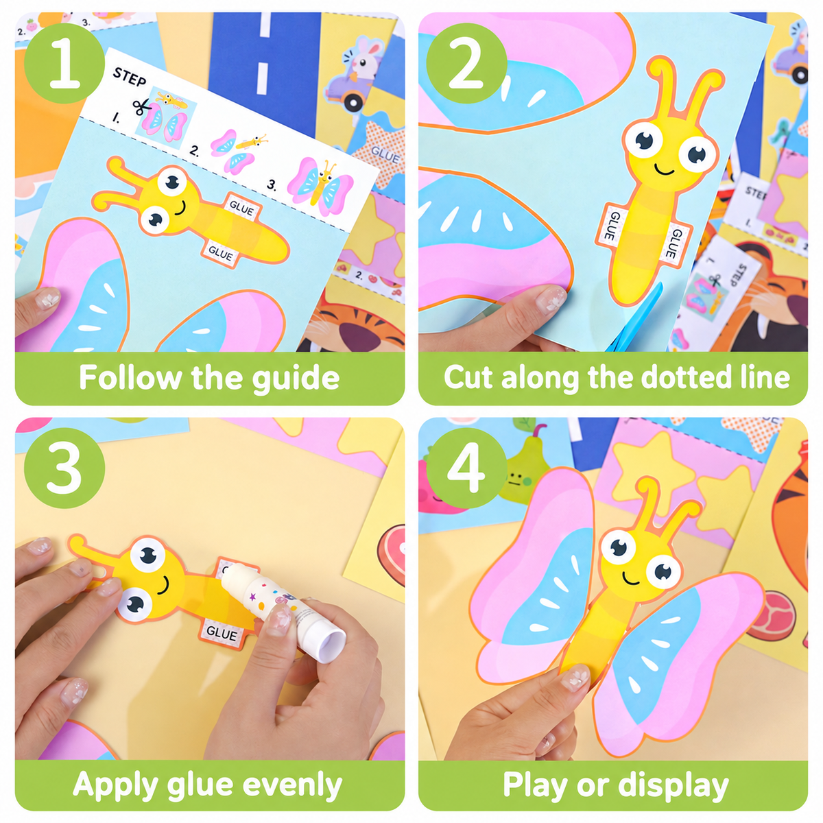 Scissor Skills Cut, Fold & Paste Activity Kit – 25 Activities | 3+