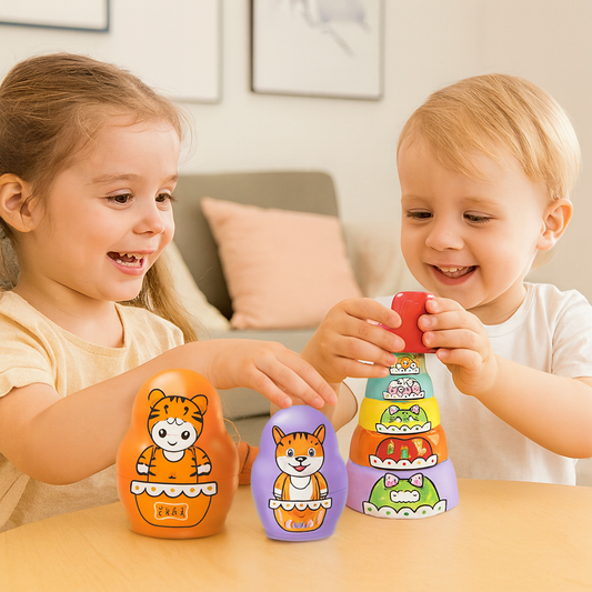 Cartoon Doll Stacking Six layers Animals Toy For Kids