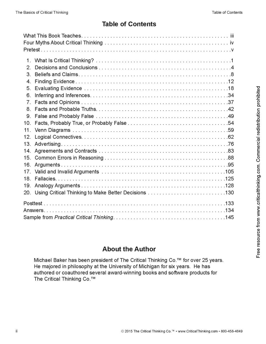 The Basics of Critical Thinking | Grades 4-9