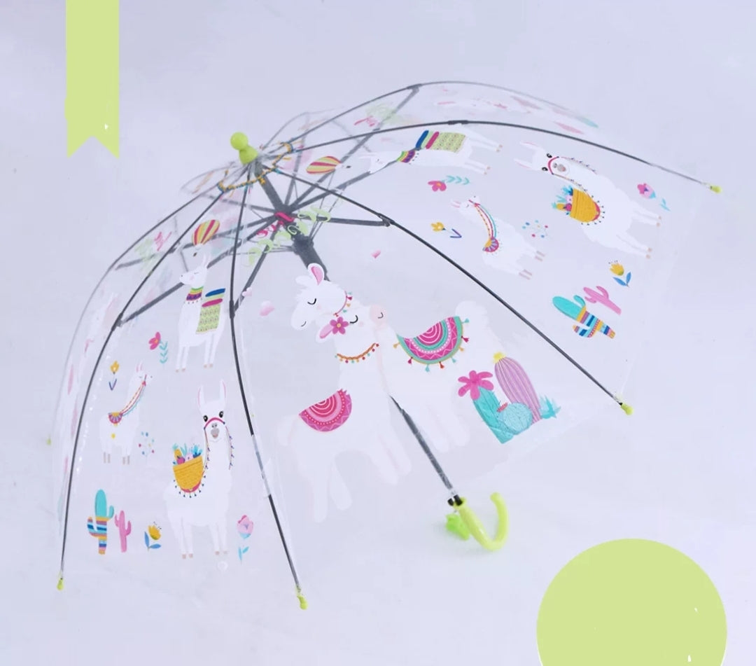 Kids Clear Bubble Umbrella with J Hook Handle Safety Transparent