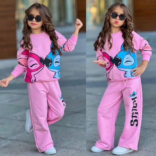 Stitch Outfit For Girls Cotton 3-10y