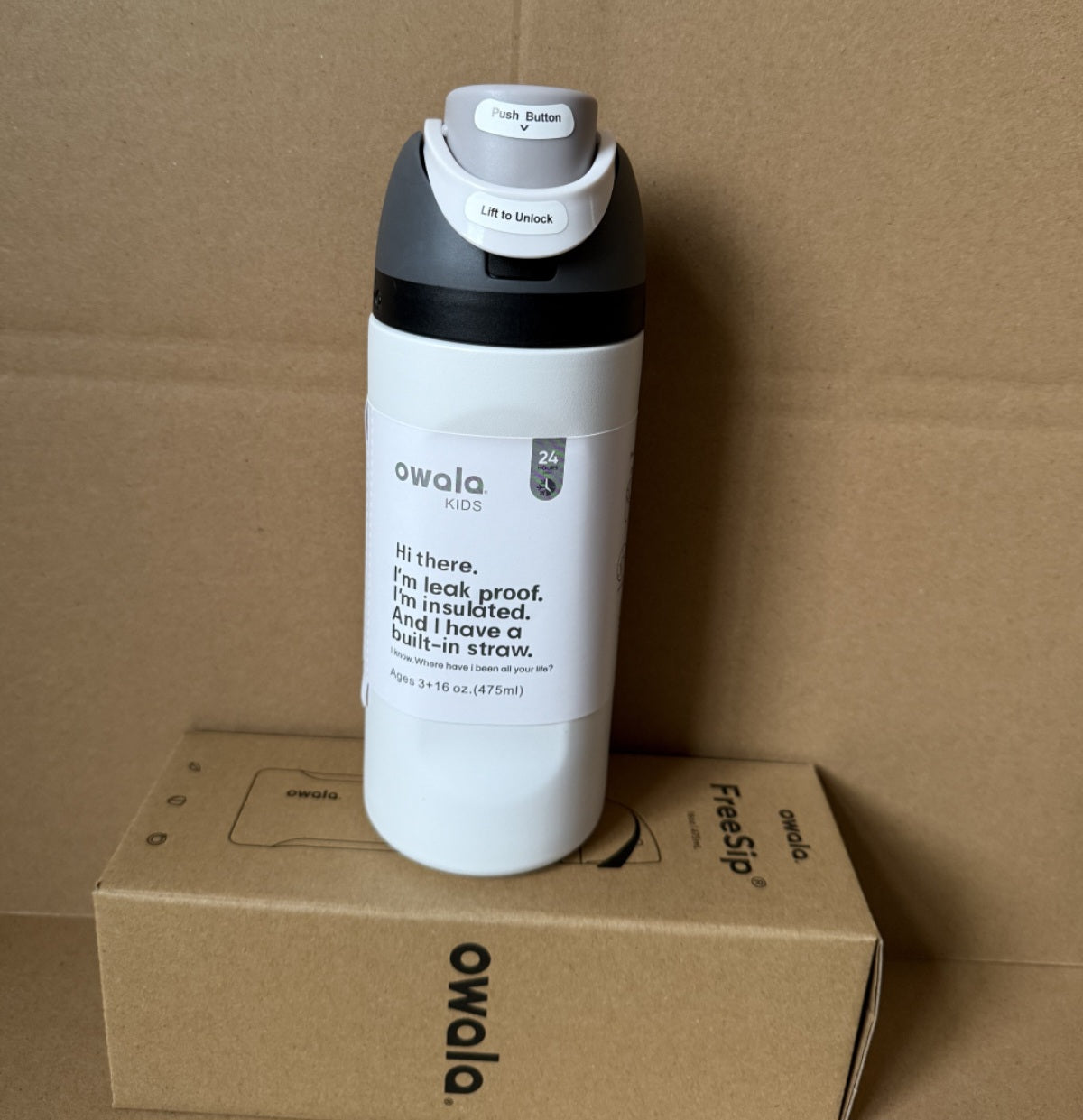Owala Bottle Stainless Steel Free Sip Leak-proof White&Black 710ml-950ml