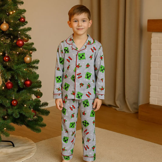 Warm pyjama Minecraft Design Size 4-14y