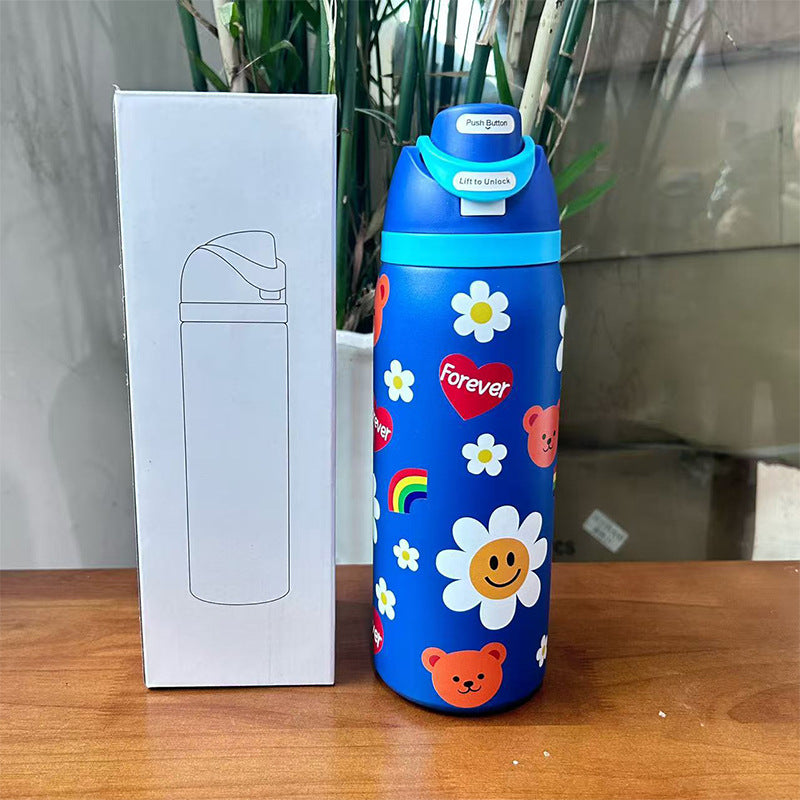 Owala Bottle Stainless Steel Free Sip Leak-proof Blue Happy Flower | 710-950ml