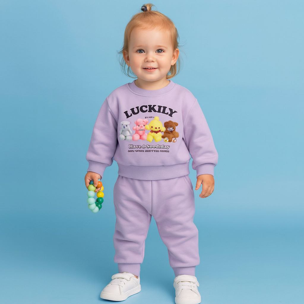 Pyjamas With Fleece For Baby Girl Bears Design Size 6-36 months