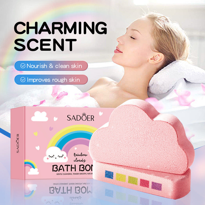 Cloud Bath Bombs Rainbow Foam | gentle cleansing , skin care and relaxation