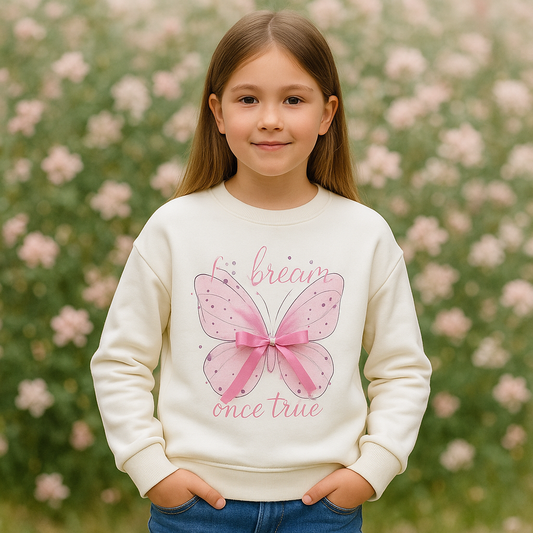 Top With Fleece For Girls Butterfly Design Size 4-10y