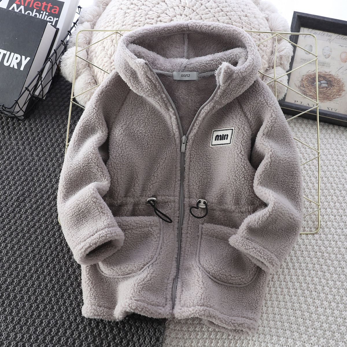 Kids Cozy Teddy Fleece Hooded Zip Jacket – 4 Colors | Size 3-14y
