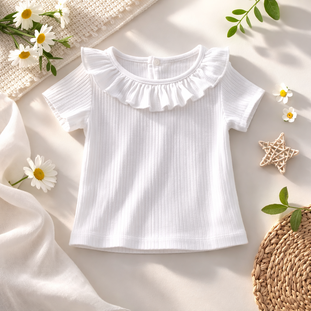 T-shirt Cotton White For Girl (6-7Y)