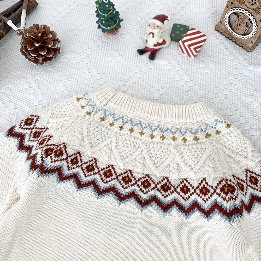 Kids’ Christmas Fair Isle Knit Sweater | 3–10Y