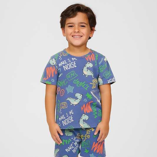 Pyjama For Boys  Dinosaur Design Set Of 2 Pcs Size 6-7y