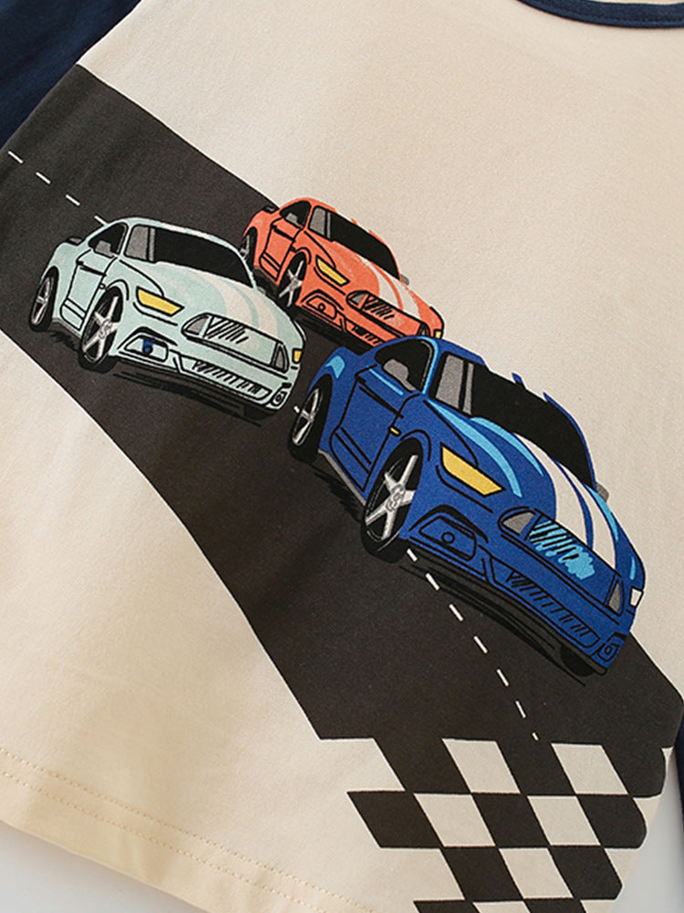 Top Long Sleeve Race Car Design Size 3-10y