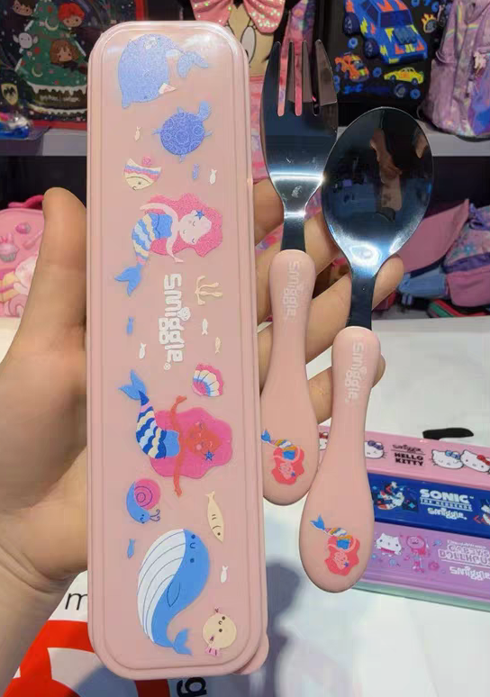 Smiggle Set | Spoon+Fork | With Storage Box | Mermaid
