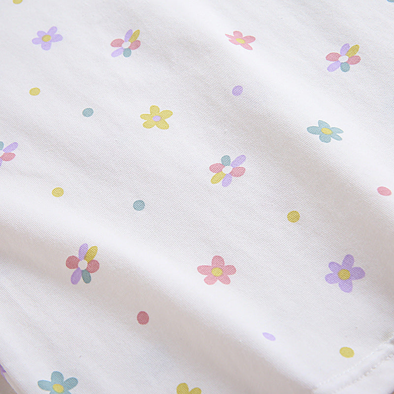 Set Of 4 Pcs Undershirts Flower For Kids Size 2-10y
