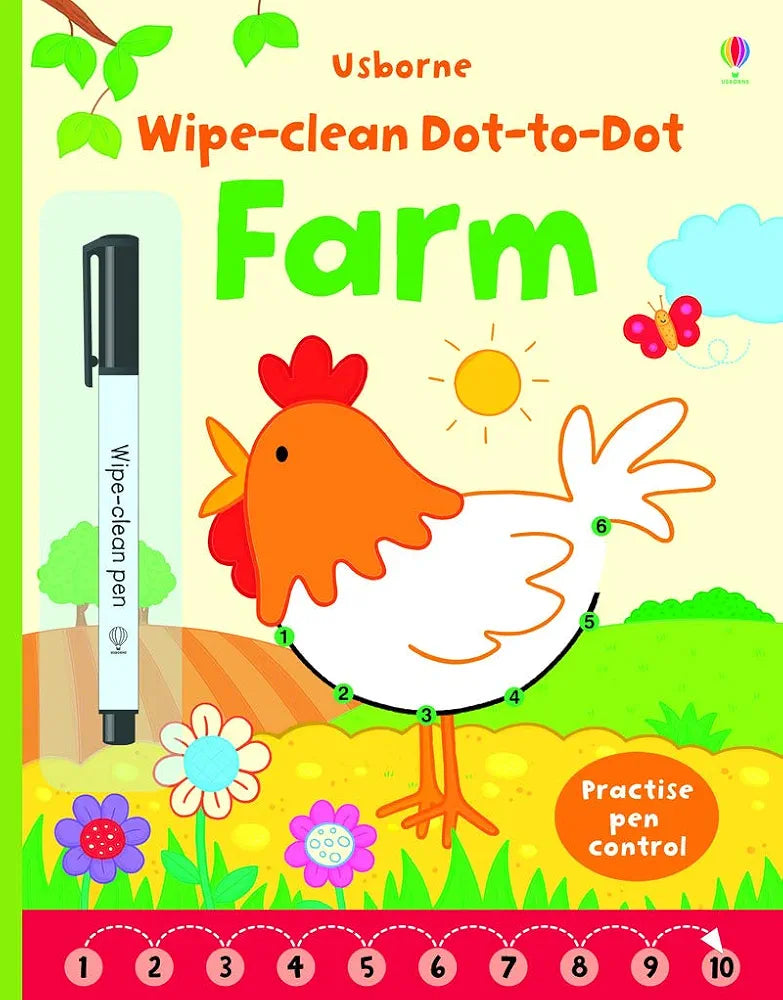 Usborne Wipe-Clean Dot-To-Dot Books | Soft Cover | 3+
