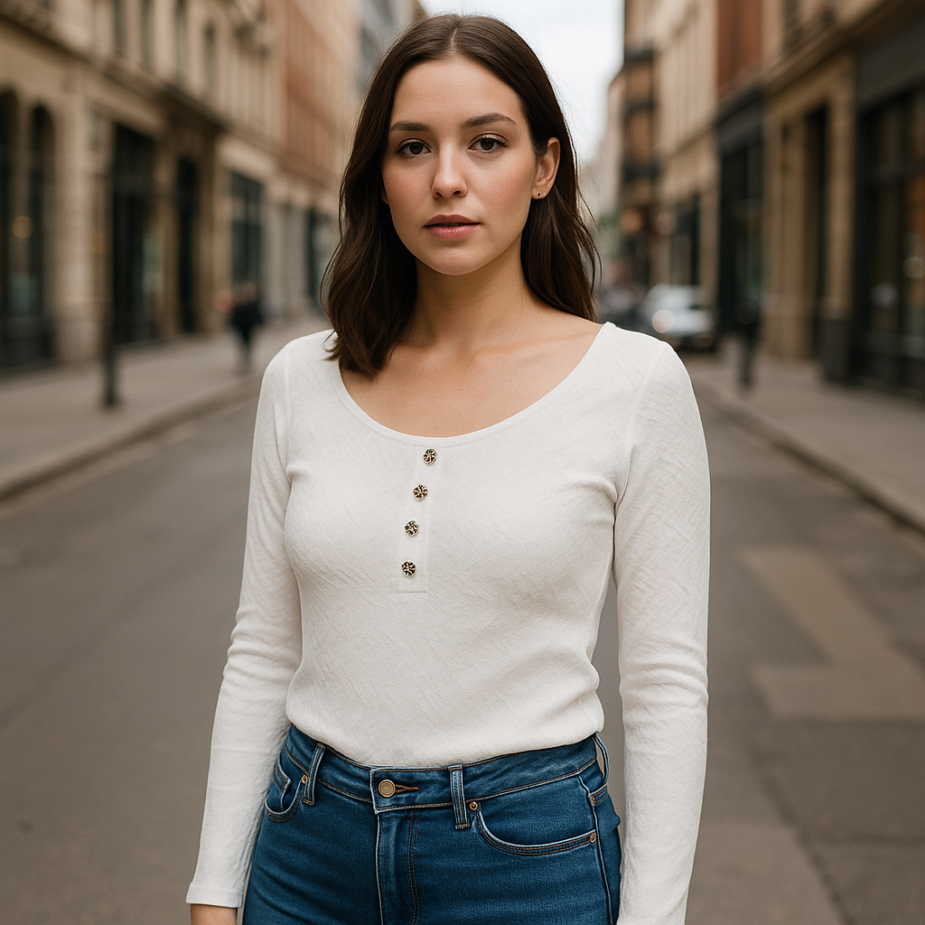 White Top Long Sleeve For Women One Size