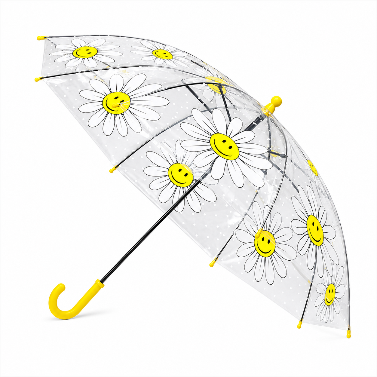 Kids Clear Bubble Umbrella with J Hook Handle Safety Transparent