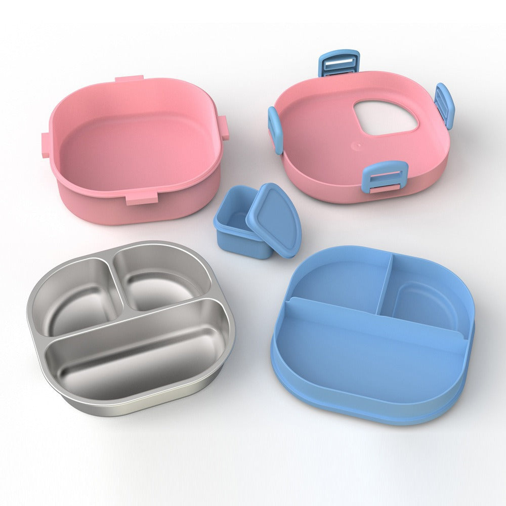 Lunch Box Bento Stainless Steel Space | +Spoon | 19×19×9cm