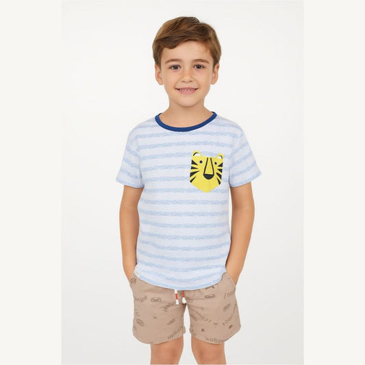 Outfit For Boys Set Of 2 Pcs Tshirt&Short Size 7-8y