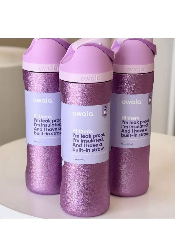 Owala Bottle Stainless Steel Free Sip Leak-proof Purple Shine 710-950ml