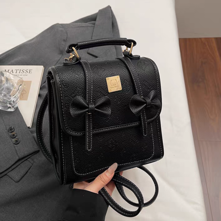 Bow Detail Mini Backpack Handbag – 20 cm