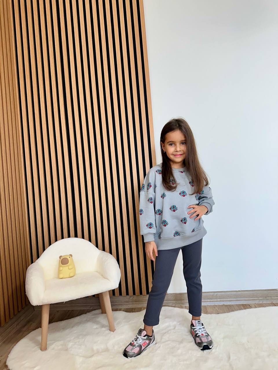 Outfit Cotton Set Flowers Design Size 2-8y