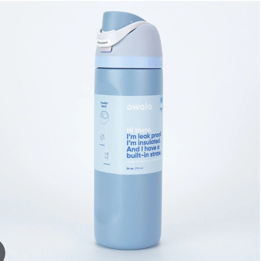 Owala Bottle - Stainless Steel | Free Sip | Leak-proof | Sea Salt 710-950ml