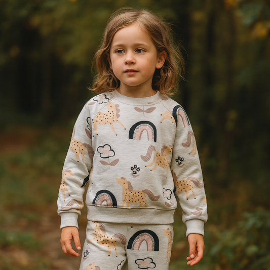 Pyjama Rainbow  Design For Girl Cotton 100% Size 1-8y