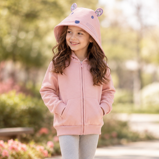 Fleece Bunny Hoodie Jacket | Size 2-7y