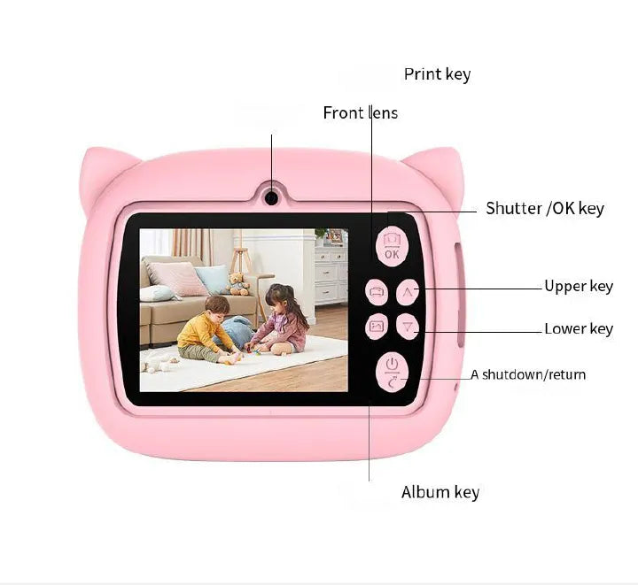 Digital Mini Printing Camera 2in1 With straps | Cute Animals | 3+