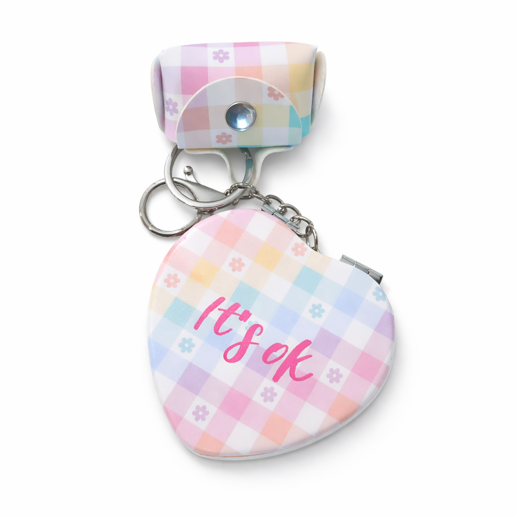 Mirrors Pocket keychain with small bag | Flowers |