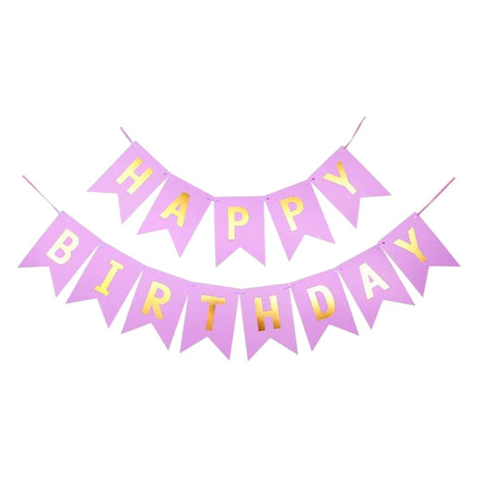 Happy Birthday Letters Decoration Purple And Gold