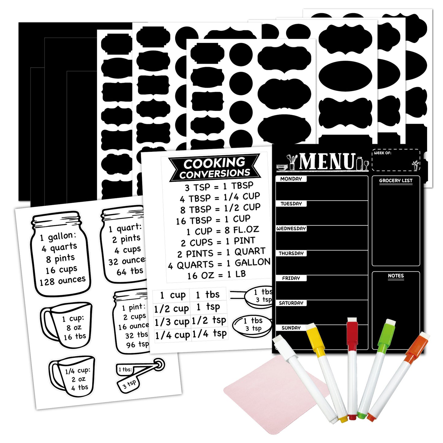 Black Kitchen Label waterproof removable handwriting blackboard