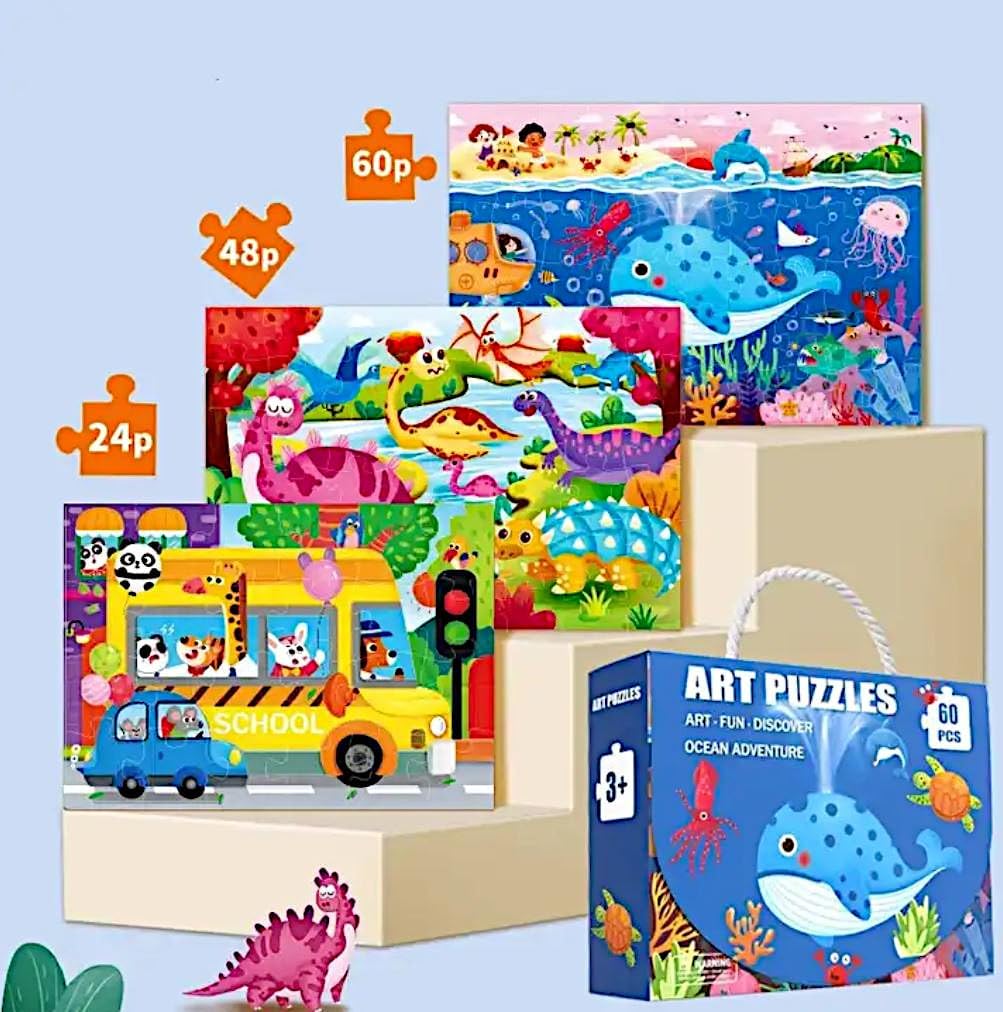 MiLike Ocean World Theme Jigsaw Puzzle Gift Box - Aged 3-6, Educational, Colorful, Parent-Child Interaction