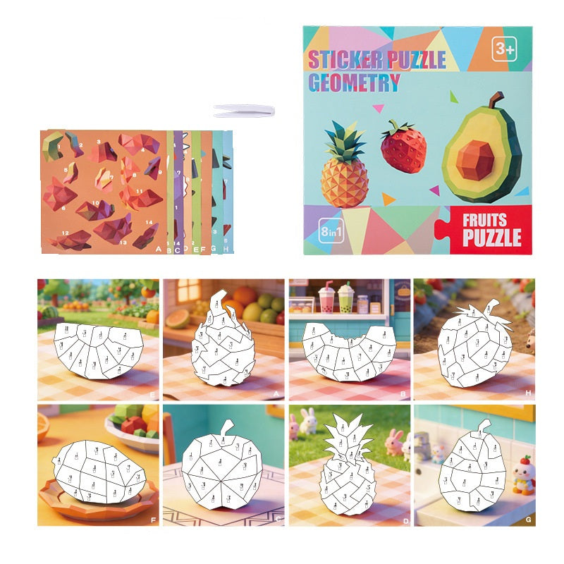 Geometric Sticker Puzzle Set for Kids | Ages 3+