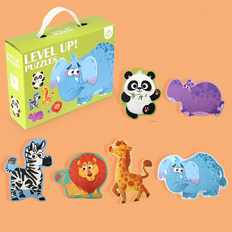 Level Up! 6-in-1 Progressive Puzzle Set for Kids 3+ – Multiple Designs