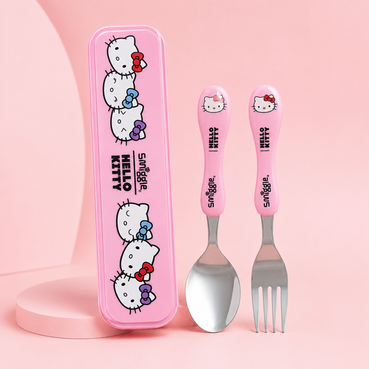 Smiggle Set | Spoon+Fork | With Storage Box | Hello kitty