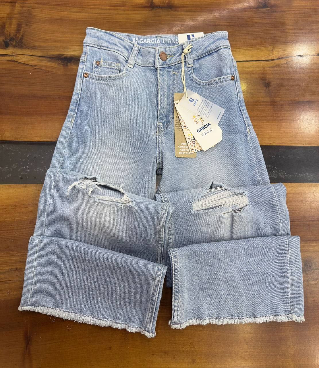 High-waisted Jeans Wide Leg Light Blue | Size 10-16y