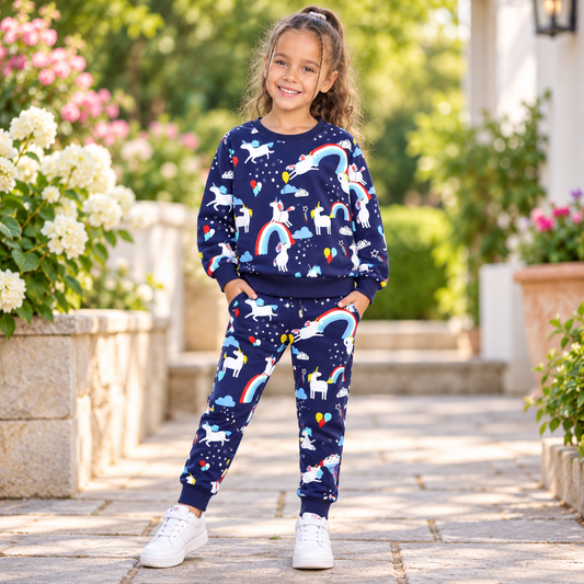 Girls’ 100% Cotton Rainbow Set / 4–7Y