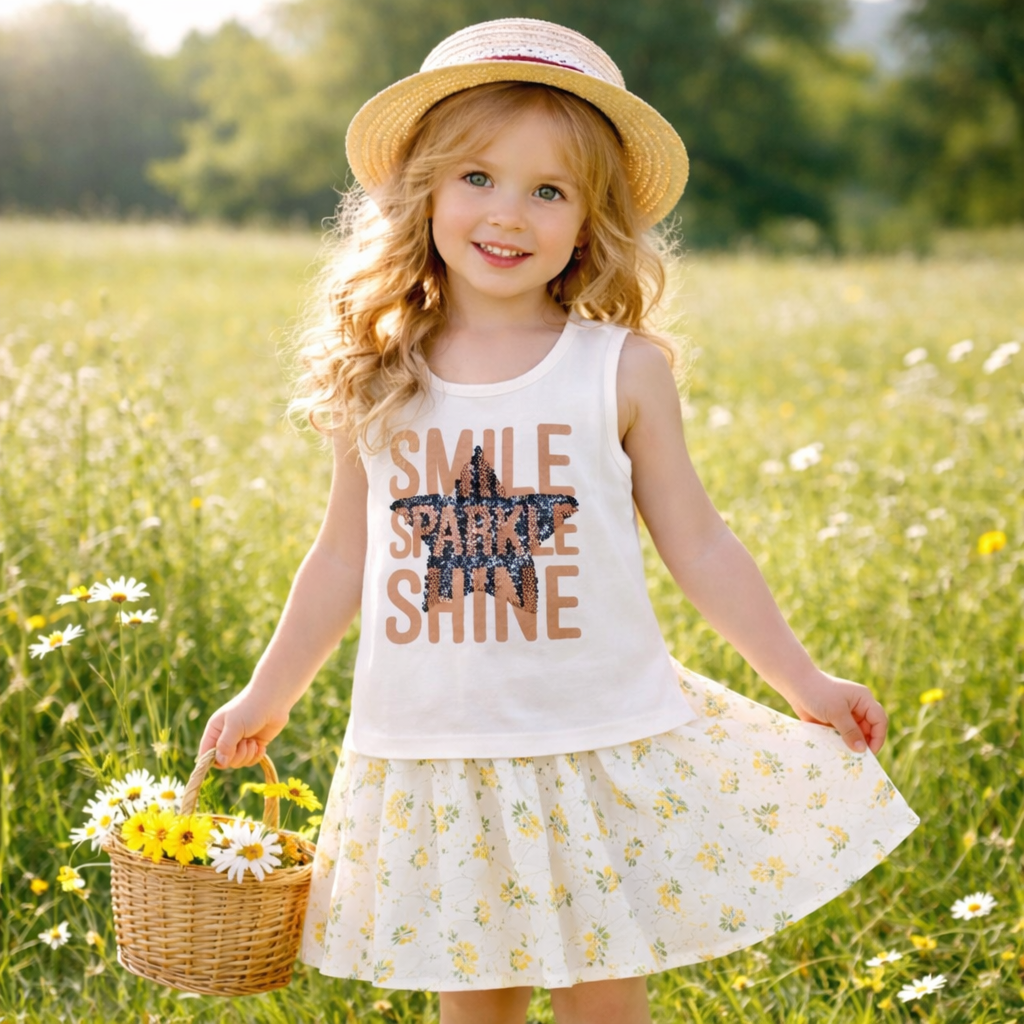 T-shirt Cotton Smile For Girls (5-6y)