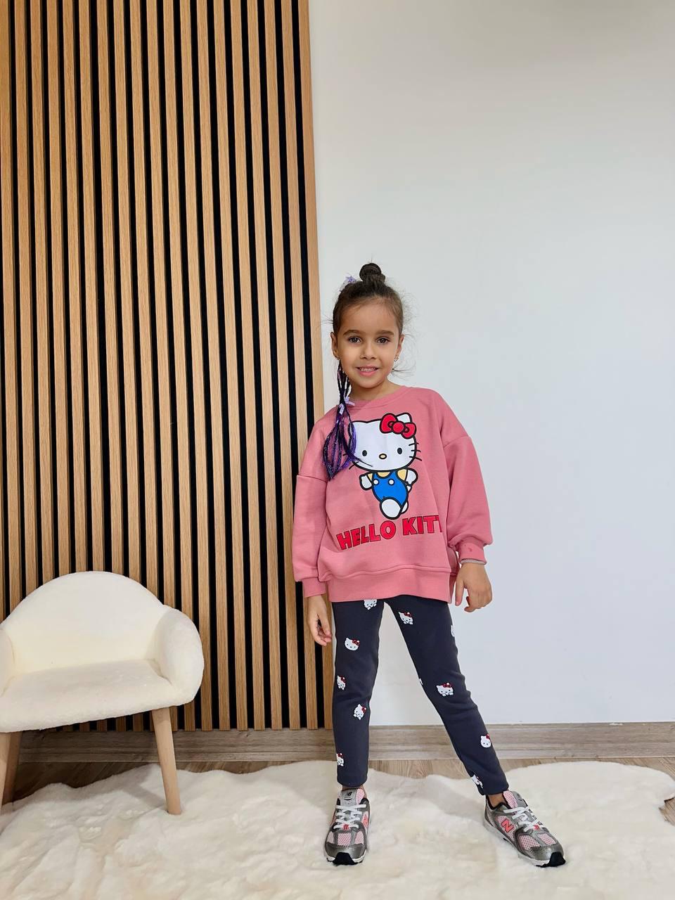 Outfit Cotton Set Hello Kitty Design Size 2-8y