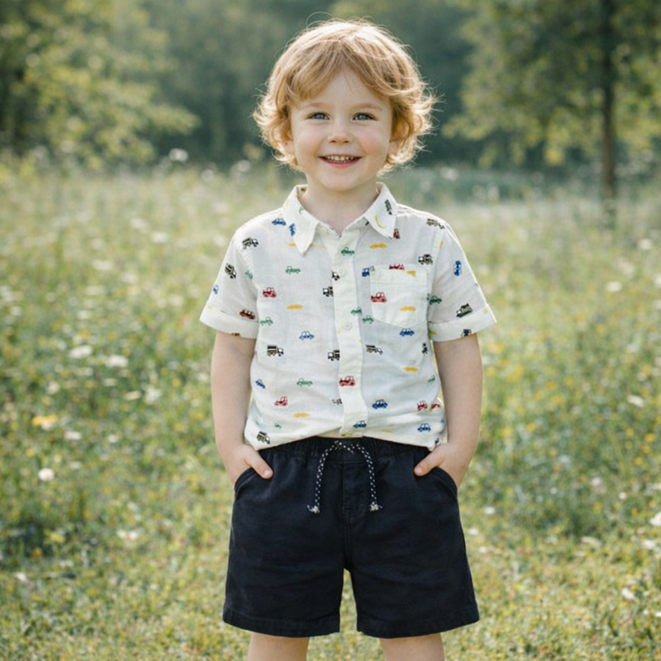 Boys Cotton Car – Soft Summer Outfit (6–9Month)