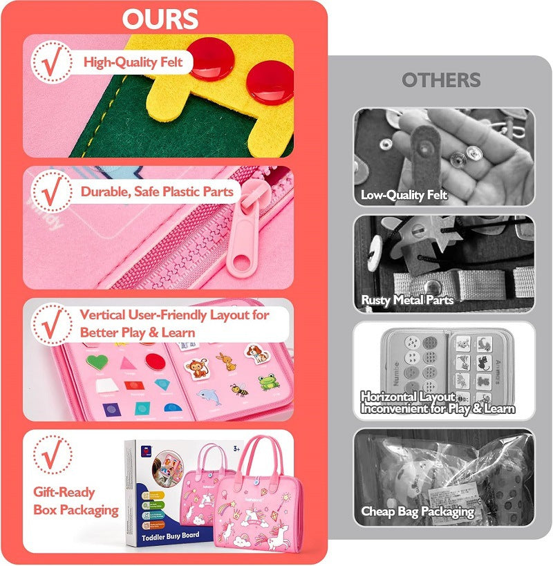 Toddler Busy Board Sensory Preschool Educational Toy For Kids